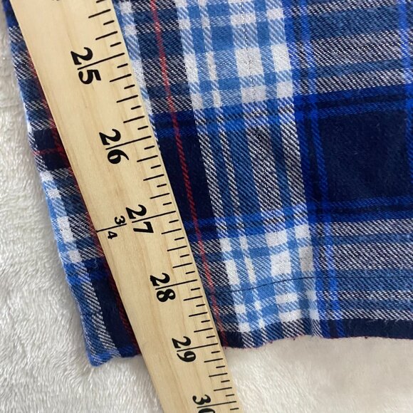 Patriots NFL Women Large Blue White Red Plaid Drawstring Pajama Pants Sleep Wear - Picture 7 of 8